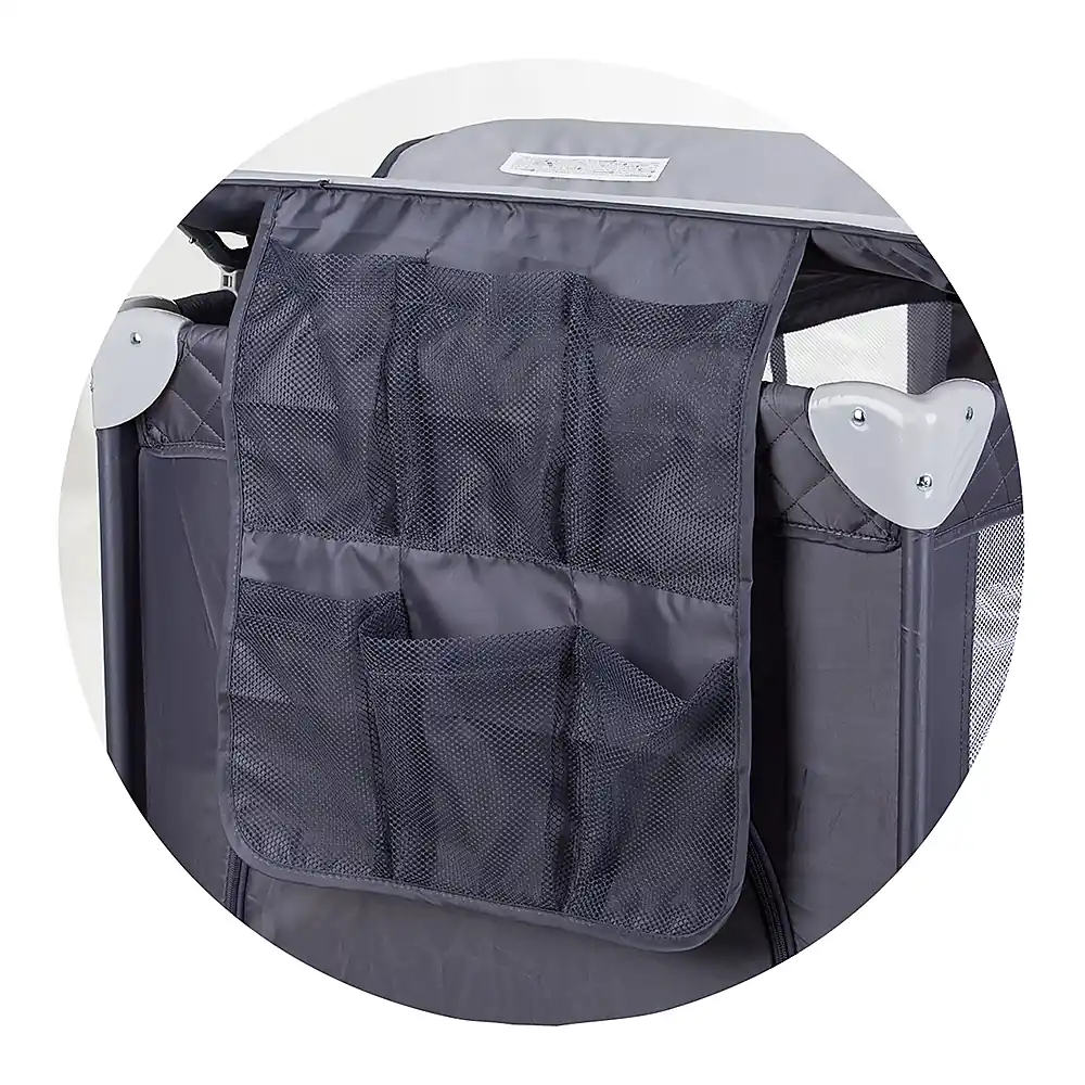 Patut pliabil cu saltea de infasat Chipolino Luna, Granite [5]