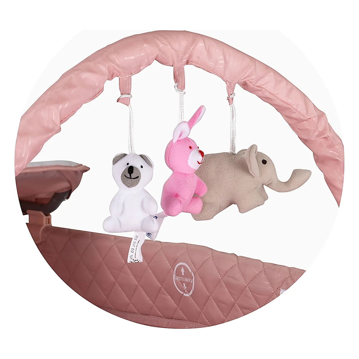 Patut pliabil cu saltea de infasat Chipolino Luna, Pink marshmallow 0 luni [3]