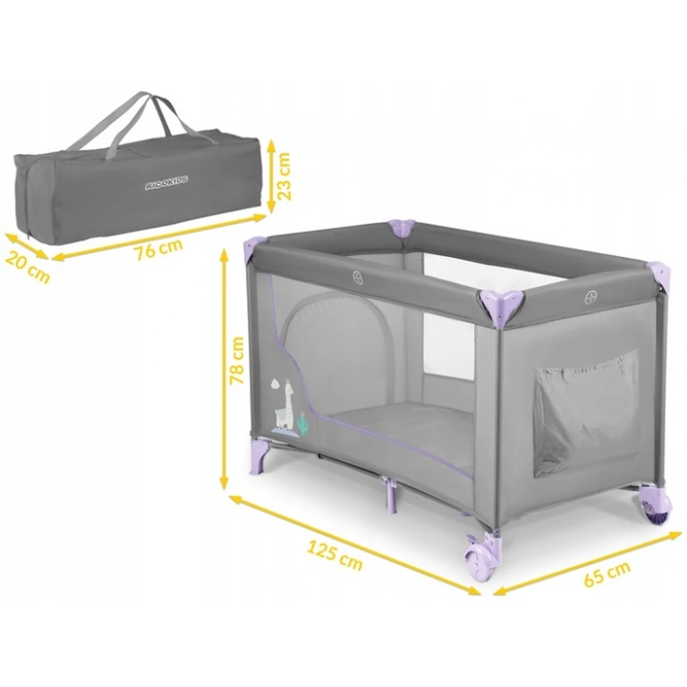 Patut pliabil Ricokids - Gri cu mov [6]