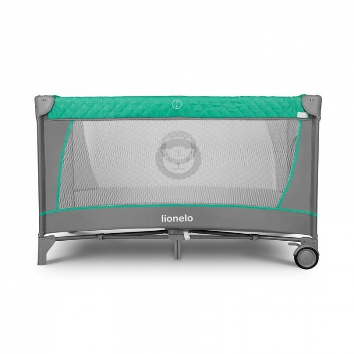 Lionelo - Patut pliant cu doua nivele Flower, Cu arcada, Geanta transport, Masuta de infasat, Bara cu jucarii, Fereastra laterala, 120x60 cm, Conform cu standardele europeane de securitate EN 716 si E [5]