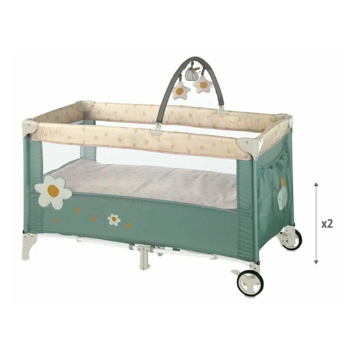 Patut pliant, Jane, Duo Level, Cu roti, Star [4]