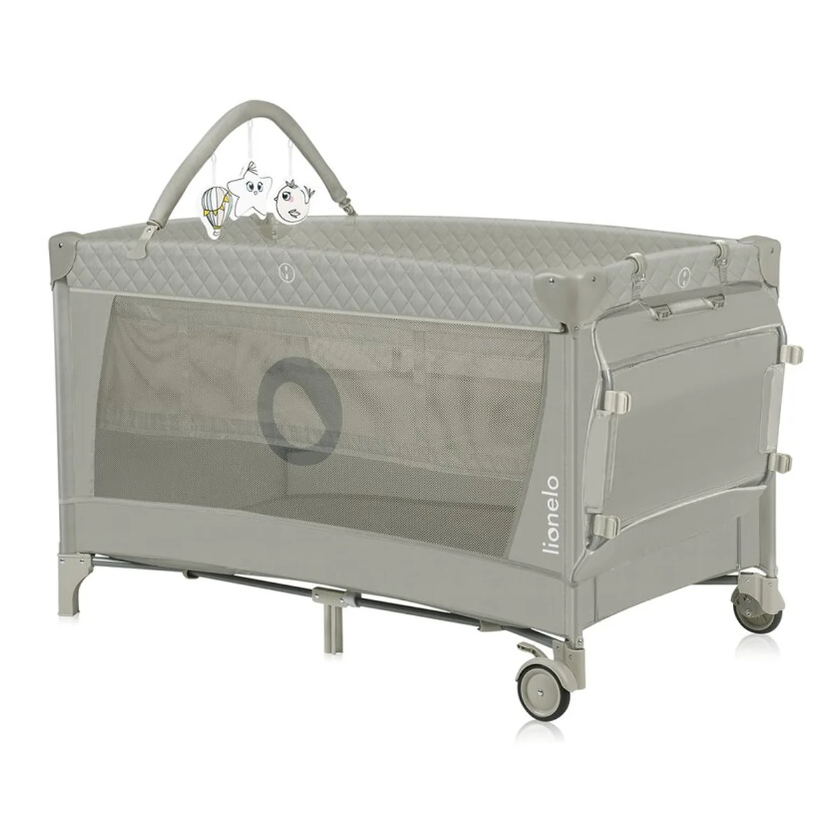 Patut pliant cappucino Lionelo Flower, 2 nivele, 120x60 cm [3]