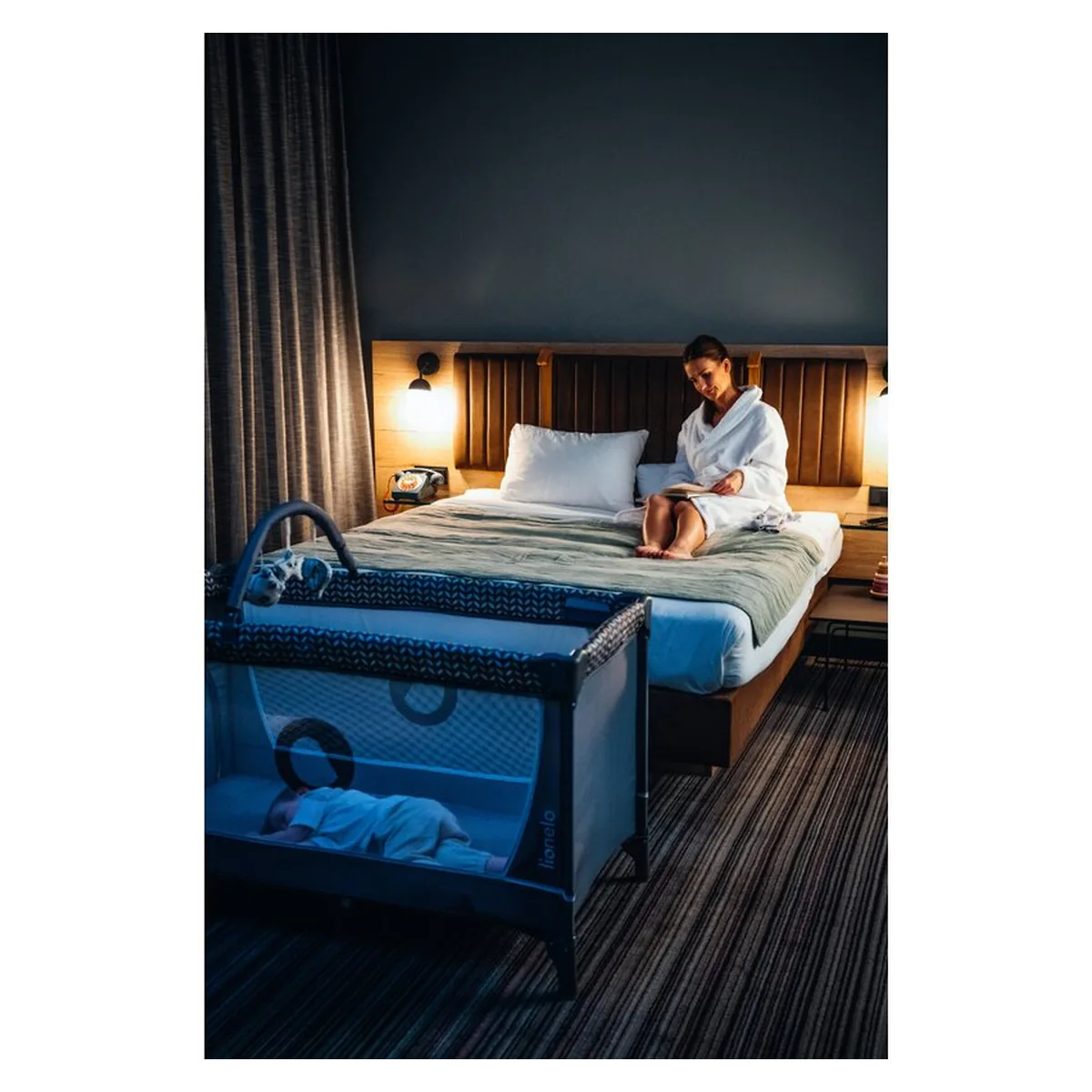 Patut pliant cappucino Lionelo Flower, 2 nivele, 120x60 cm [25]