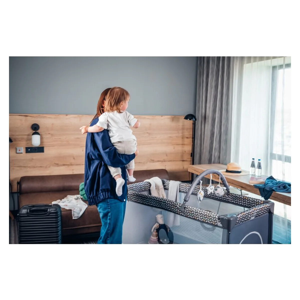 Patut pliant cappucino Lionelo Flower, 2 nivele, 120x60 cm [31]