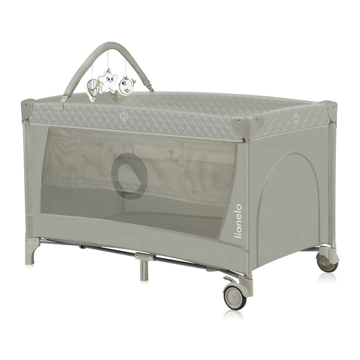 Patut pliant cappucino Lionelo Flower, 2 nivele, 120x60 cm [4]