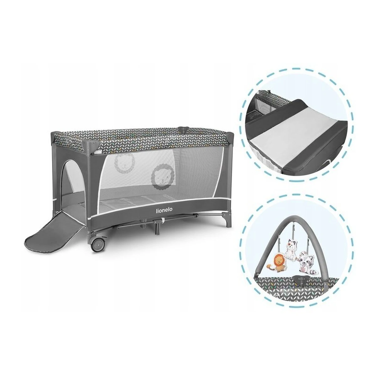 Patut pliant Lionelo Flower Gri 120x60 cm [11]