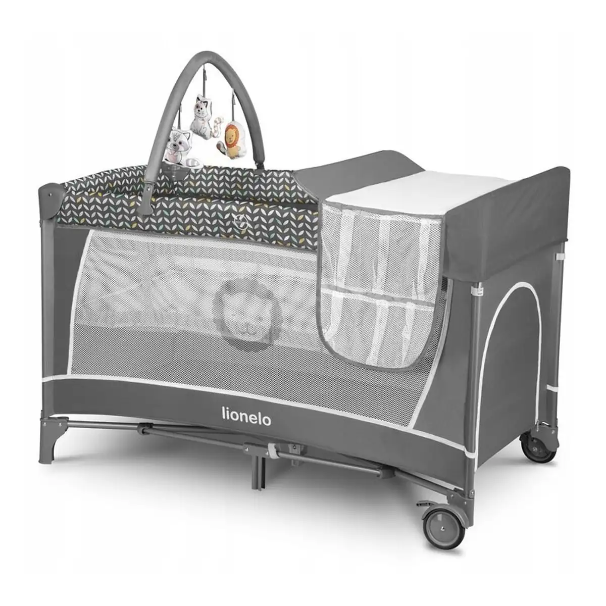 Patut pliant Lionelo Flower Gri 120x60 cm [3]