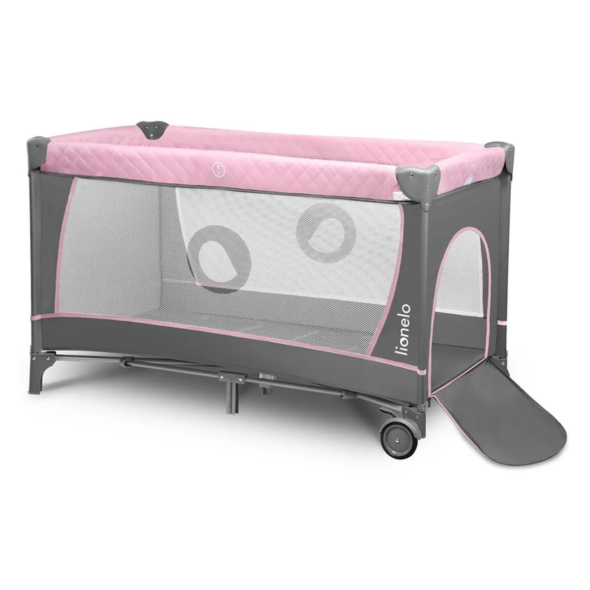 Patut pliant Lionelo Flower Roz 120x60 cm cu accesorii [7]