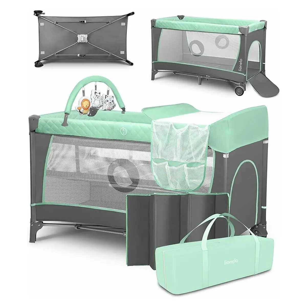 Patut pliant Lionelo Flower Turcoaz 120x60 cm [3]