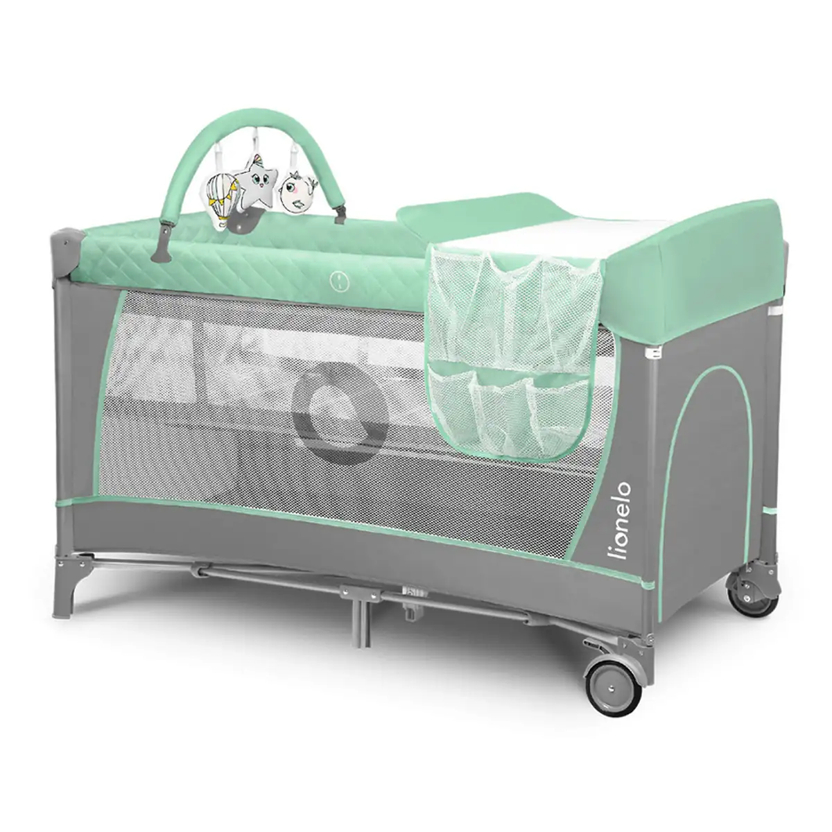 Patut pliant Lionelo Flower Turcoaz 120x60 cm [4]