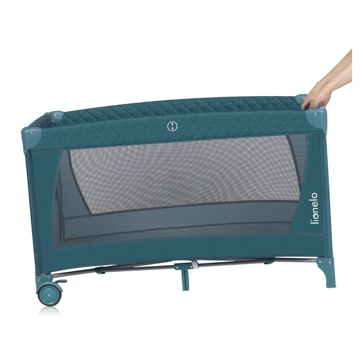 Patut pliant verde Lionelo Flower, 2 nivele, 120x60 cm [8]