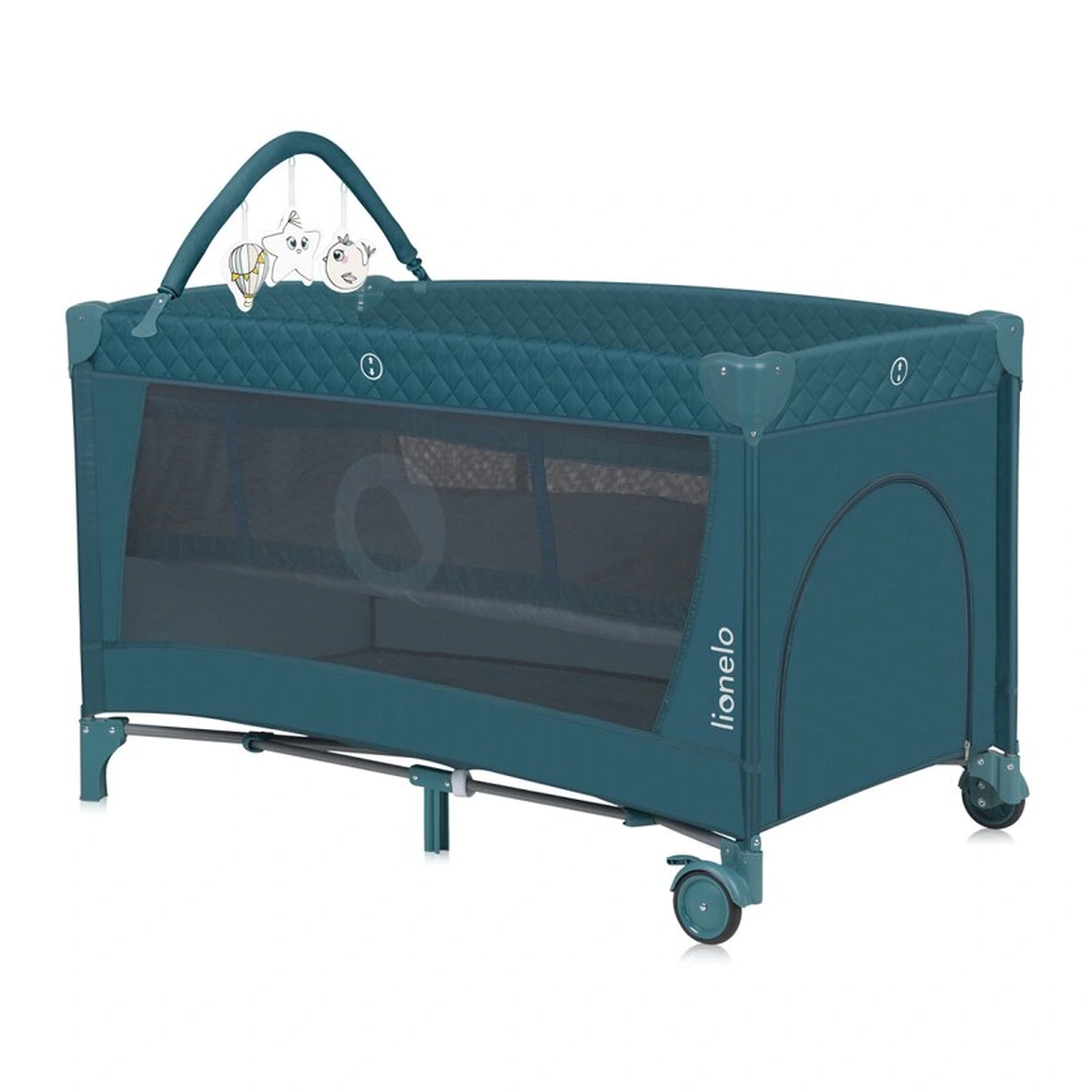 Patut pliant verde Lionelo Flower, 2 nivele, 120x60 cm [4]