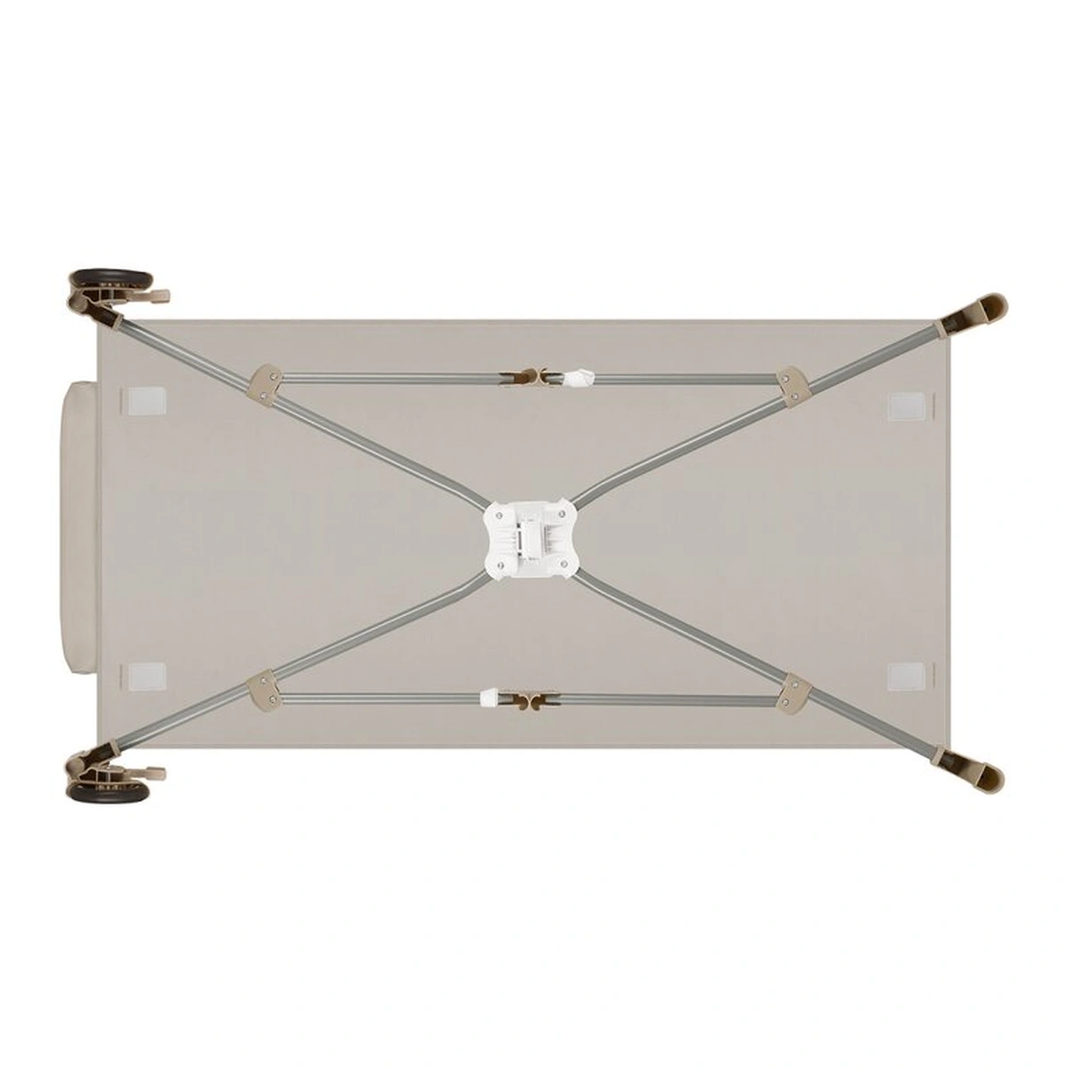 Patut pliant, Lionelo, Stefi Plus, Cu doua nivele, Cu intrare laterala cu fermoar, 2 roti, 120 x 60 cm, Bej [14]