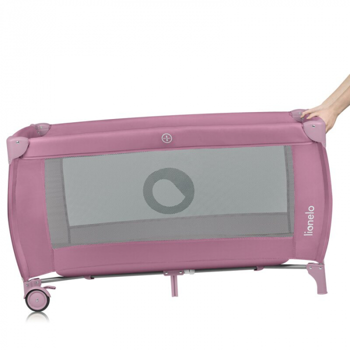 Patut pliant, Lionelo, Stefi Plus, Cu doua nivele, 120 x 60 cm, Roz [7]