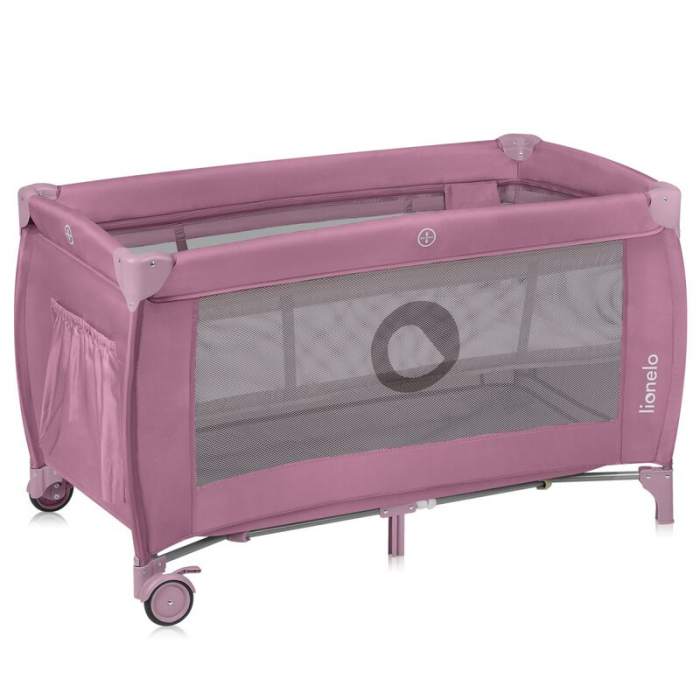 Patut pliant, Lionelo, Stefi Plus, Cu doua nivele, 120 x 60 cm, Roz [8]