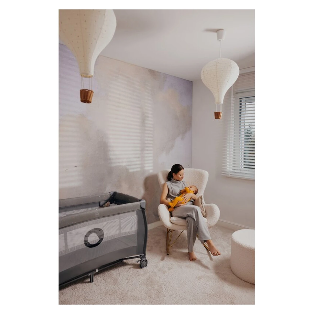 Patut pliant, Lionelo, Stefi Plus, Cu doua nivele, 120 x 60 cm, Roz [29]