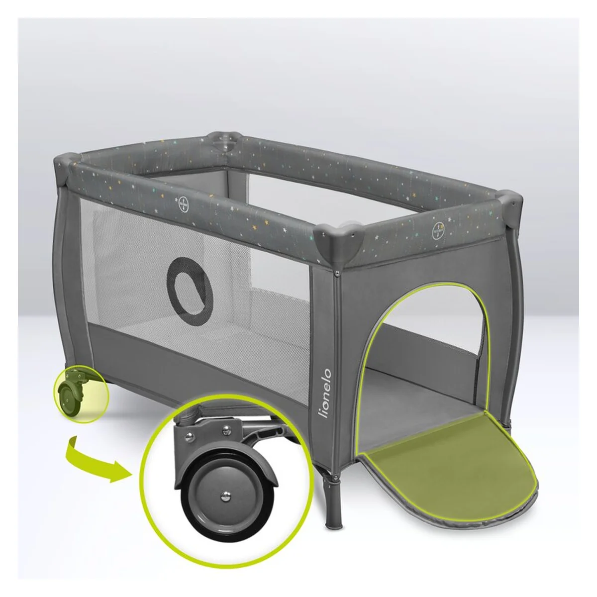 Patut pliant, Lionelo, Stefi Plus, Cu doua nivele, 120 x 60 cm, Roz [24]