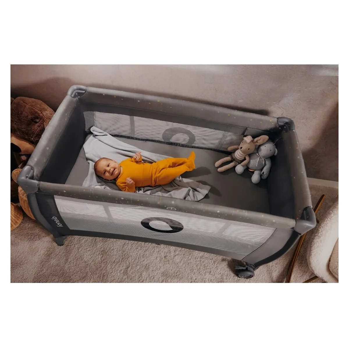 Patut pliant, Lionelo, Stefi Plus, Cu doua nivele, 120 x 60 cm, Roz [33]