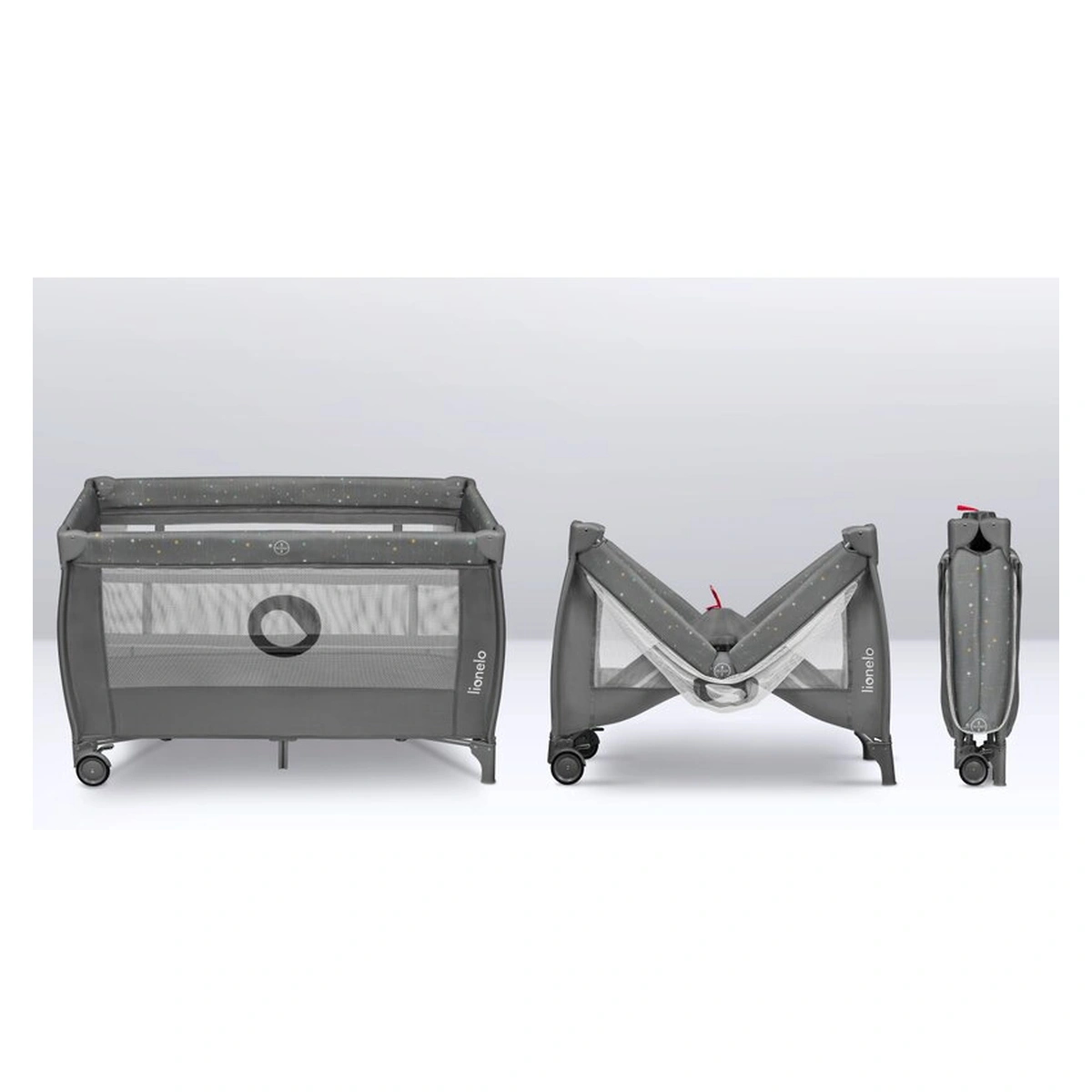 Patut pliant, Lionelo, Stefi Plus, Cu doua nivele, 120 x 60 cm, Roz [26]