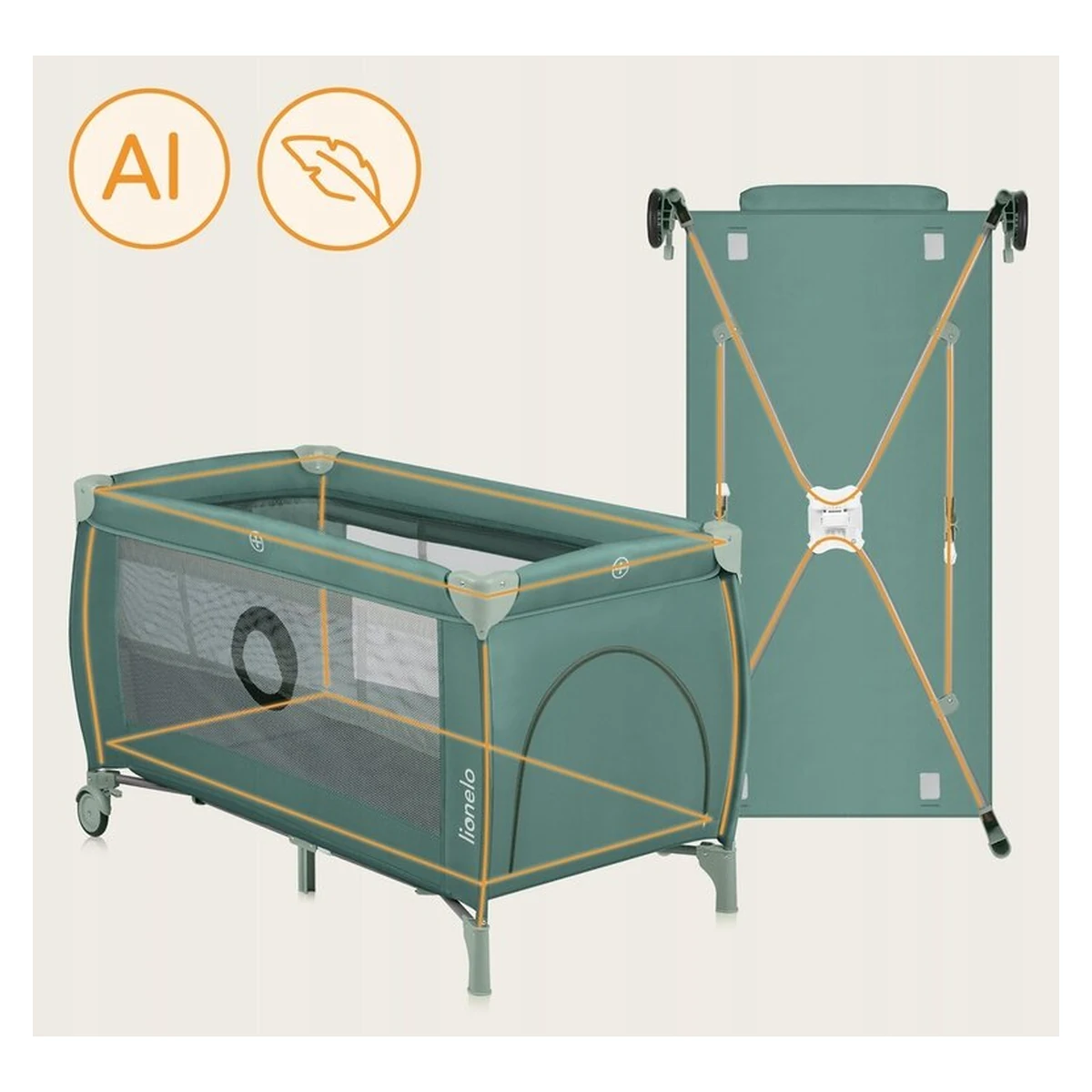 Patut pliant, Lionelo, Stefi Plus Verde Olive [17]