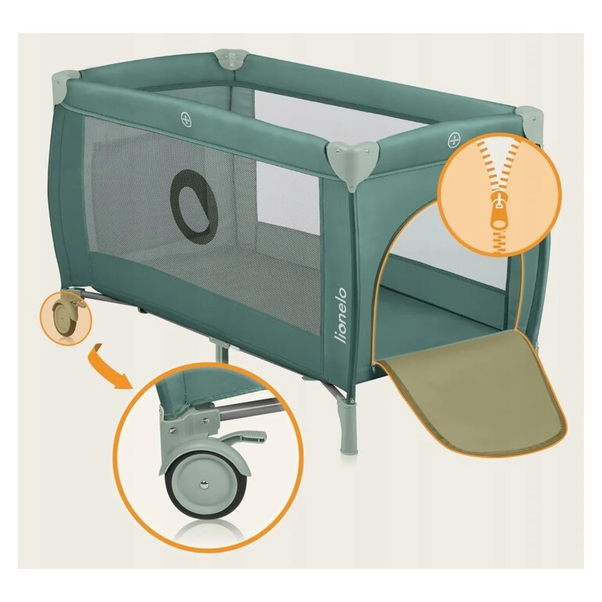 Patut pliant, Lionelo, Stefi Plus Verde Olive [15]