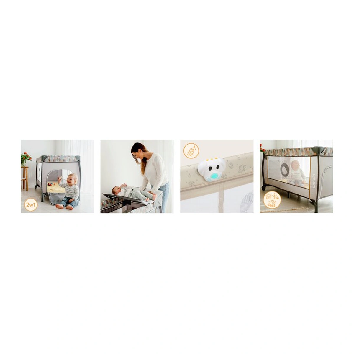 Patut pliant Lionelo Sven Plus Beige Latte 120x60 cm [35]