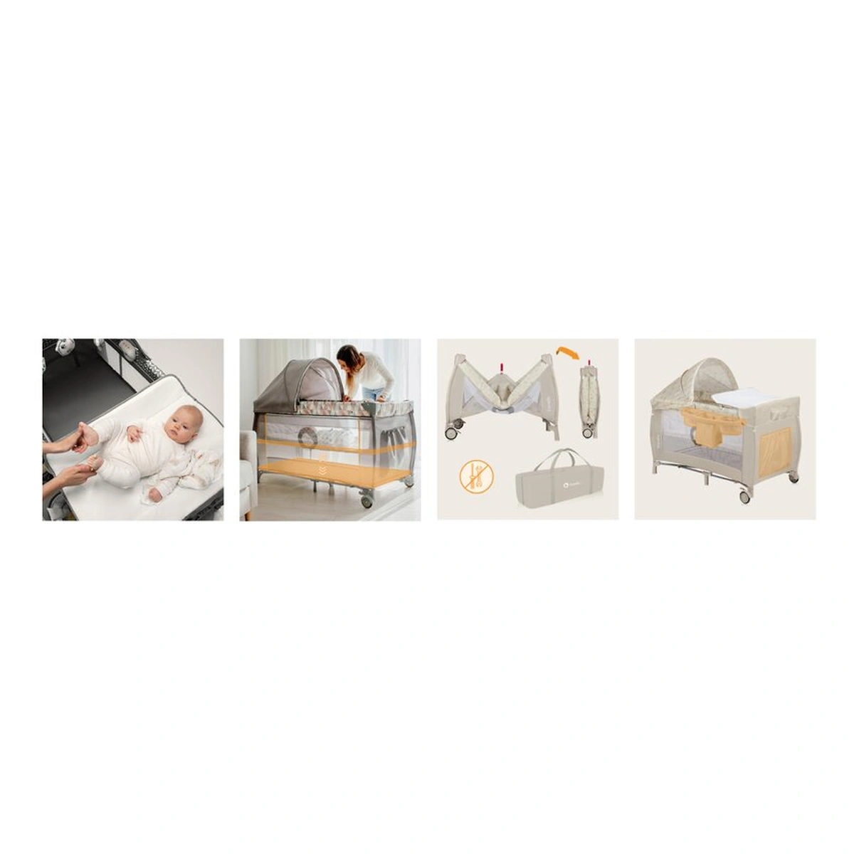 Patut pliant Lionelo Sven Plus Beige Latte 120x60 cm [36]