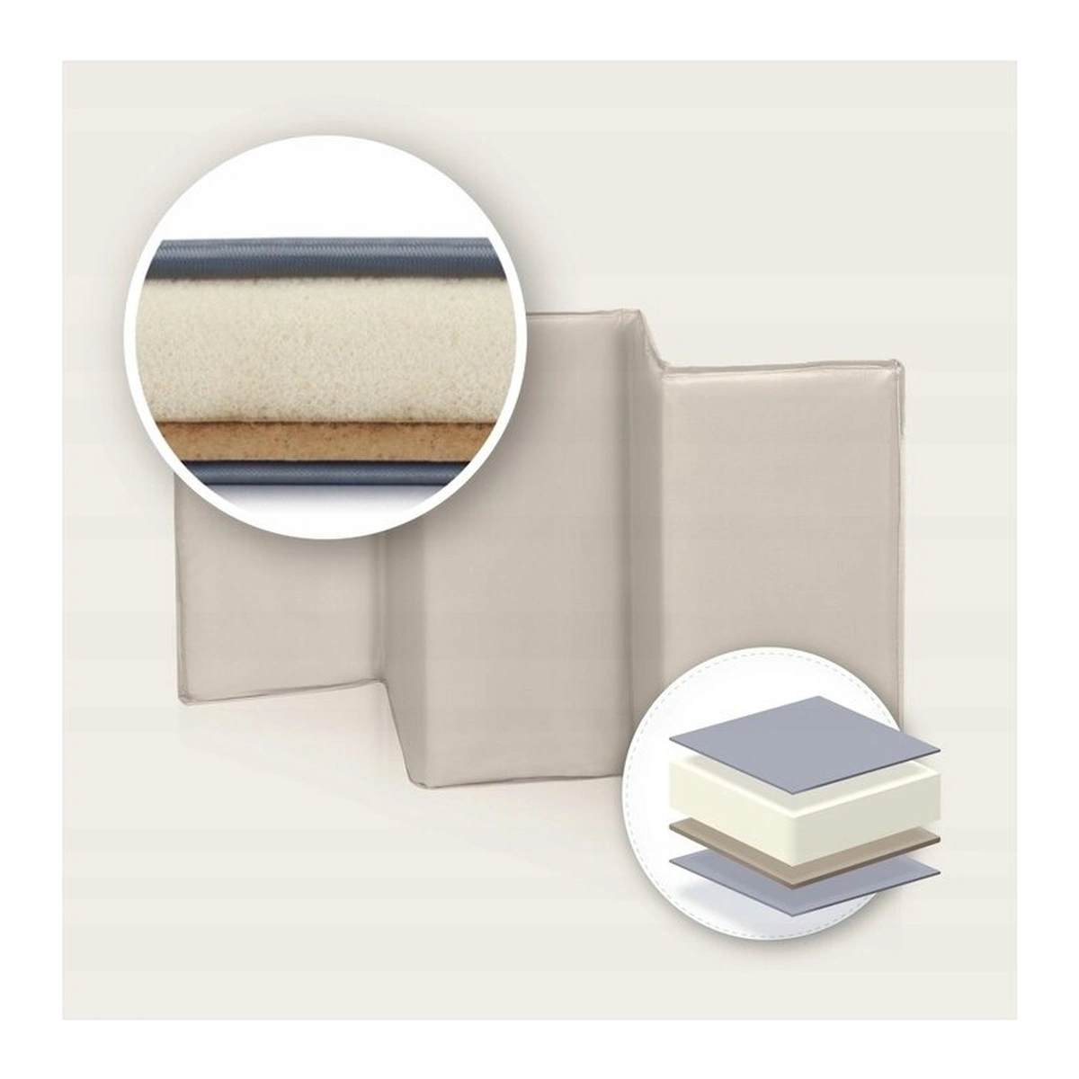 Patut pliant Lionelo Sven Plus Beige Latte 120x60 cm [9]