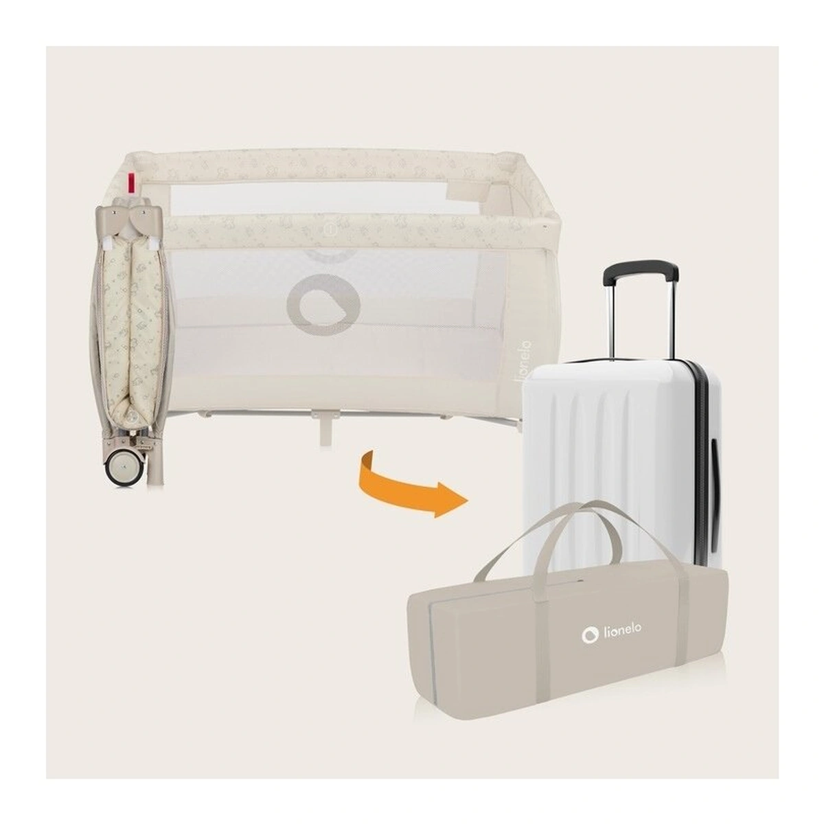 Patut pliant Lionelo Sven Plus Beige Latte 120x60 cm [21]