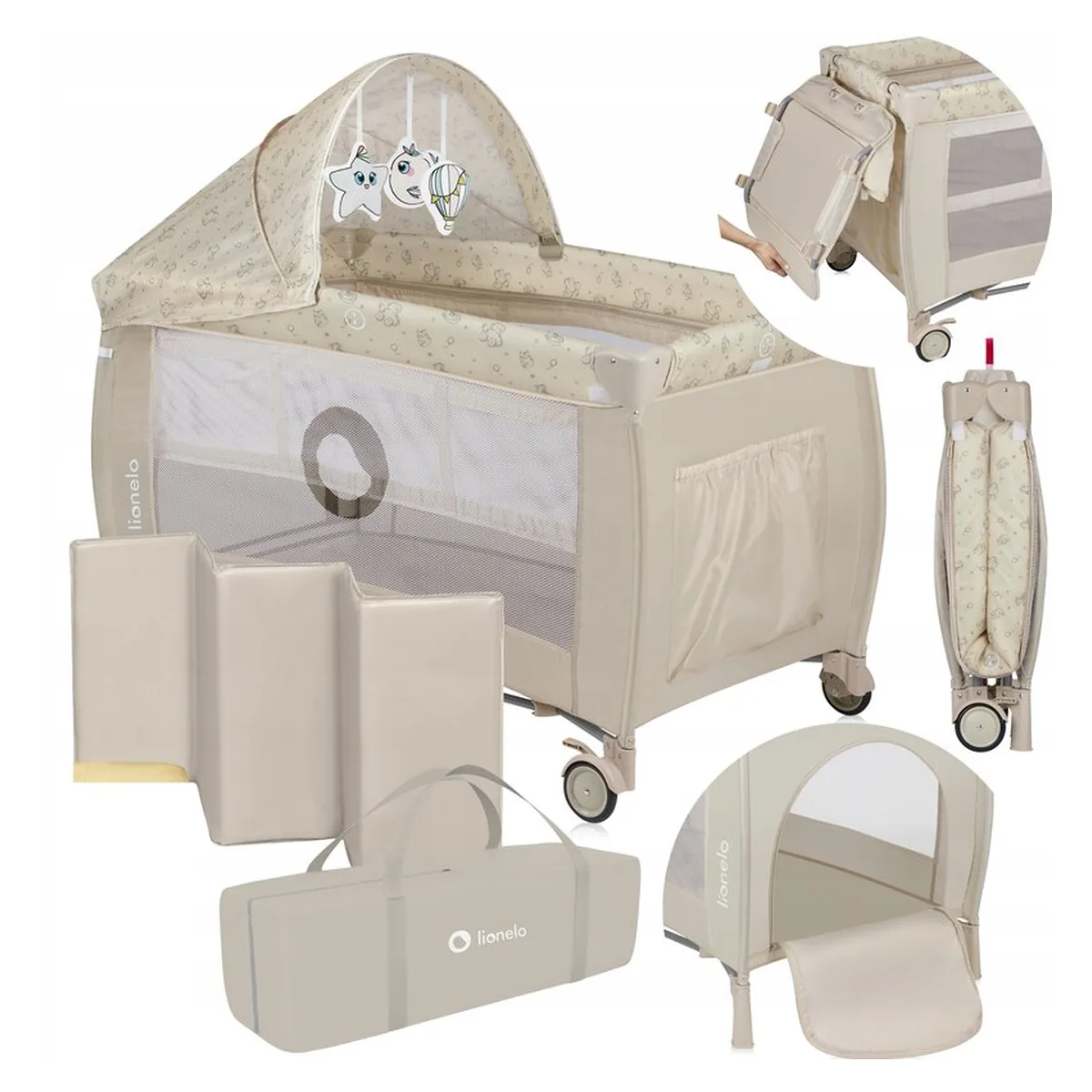 Patut pliant Lionelo Sven Plus Beige Latte 120x60 cm [3]