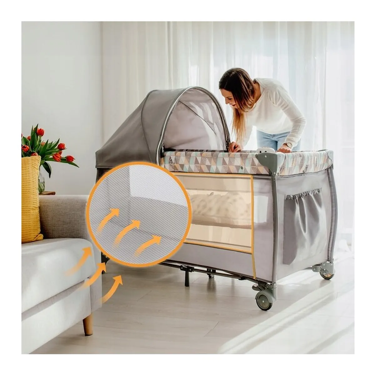 Patut pliant Lionelo Sven Plus Beige Latte 120x60 cm [22]