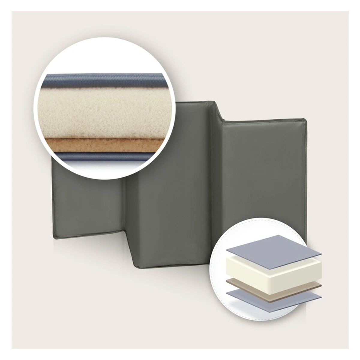 Patut pliant Lionelo Sven Plus Beige Olive 120x60 cm [12]