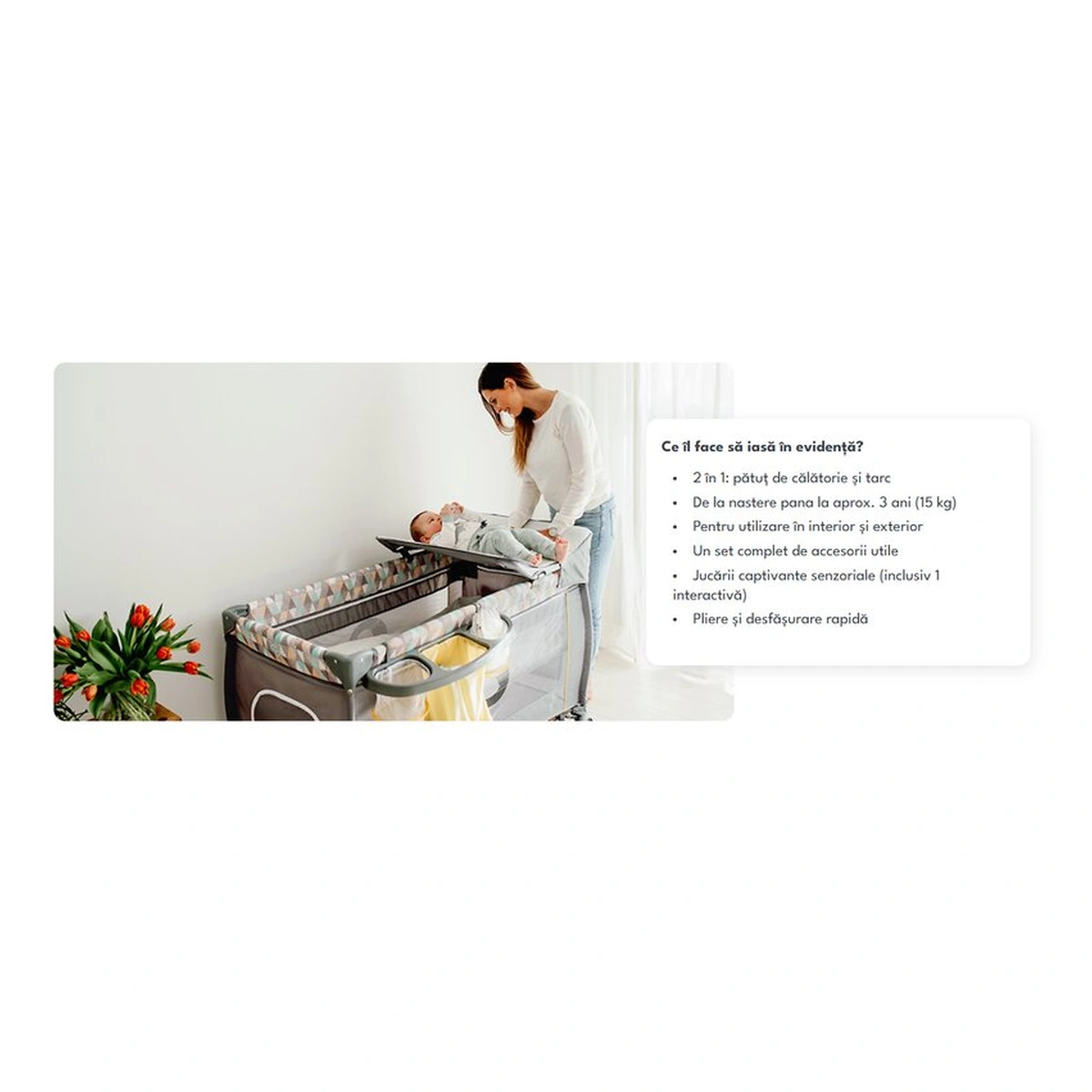 Patut pliant Lionelo Sven Plus Beige Olive 120x60 cm [28]