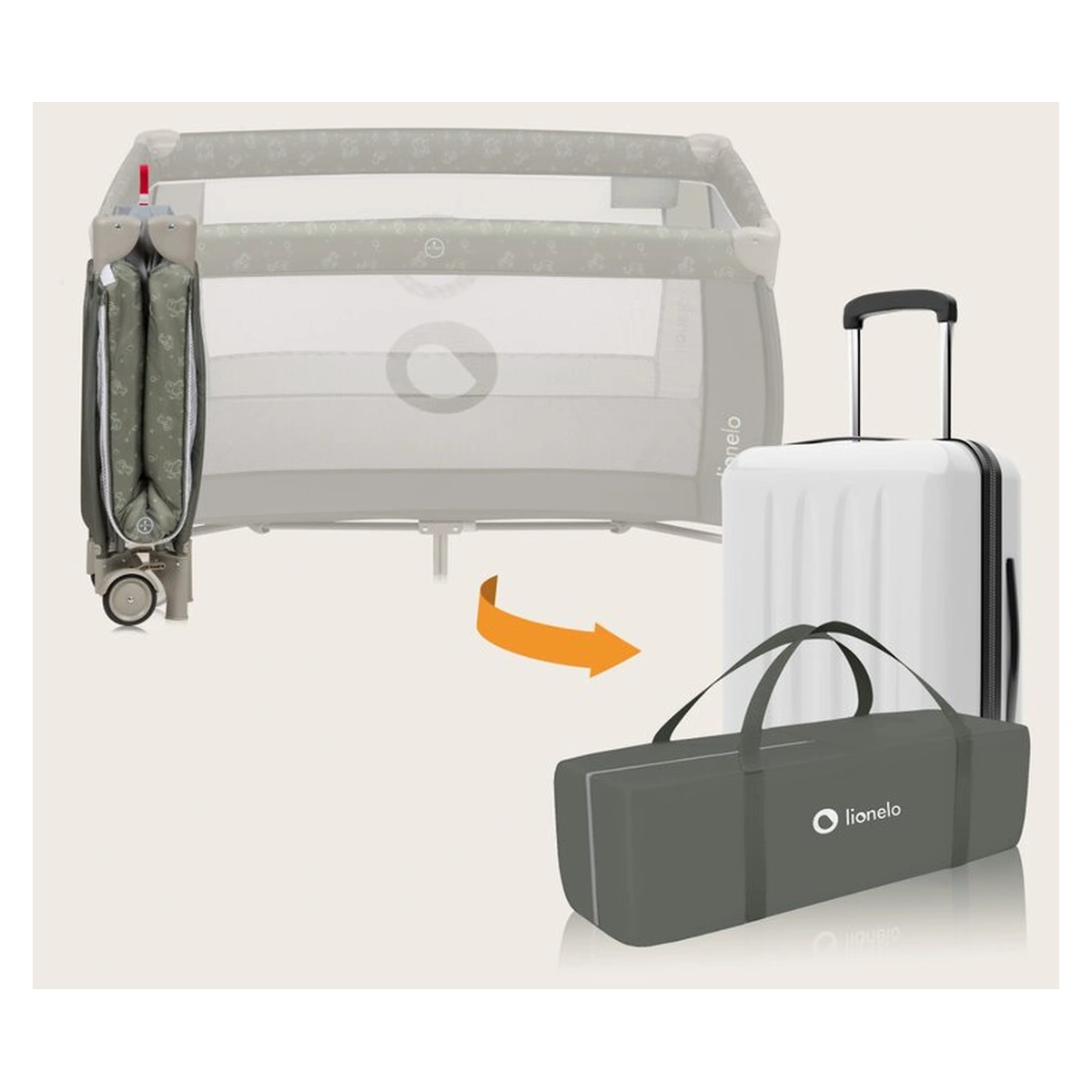 Patut pliant Lionelo Sven Plus Beige Olive 120x60 cm [16]