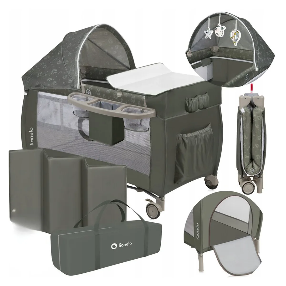 Patut pliant Lionelo Sven Plus Beige Olive 120x60 cm [3]