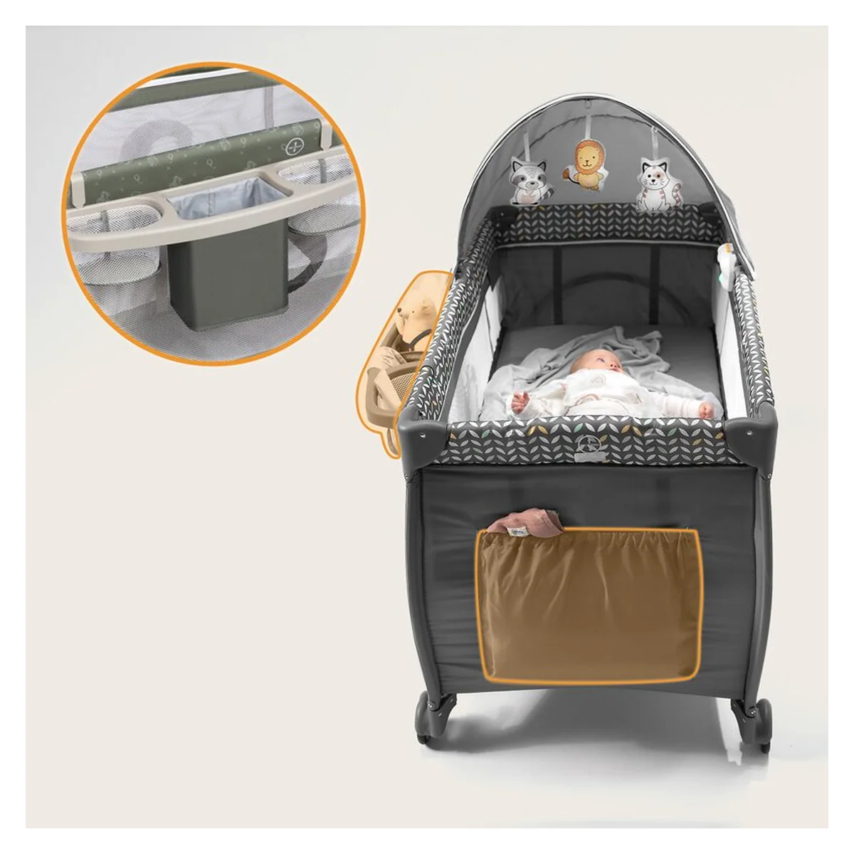 Patut pliant Lionelo Sven Plus Beige Olive 120x60 cm [11]