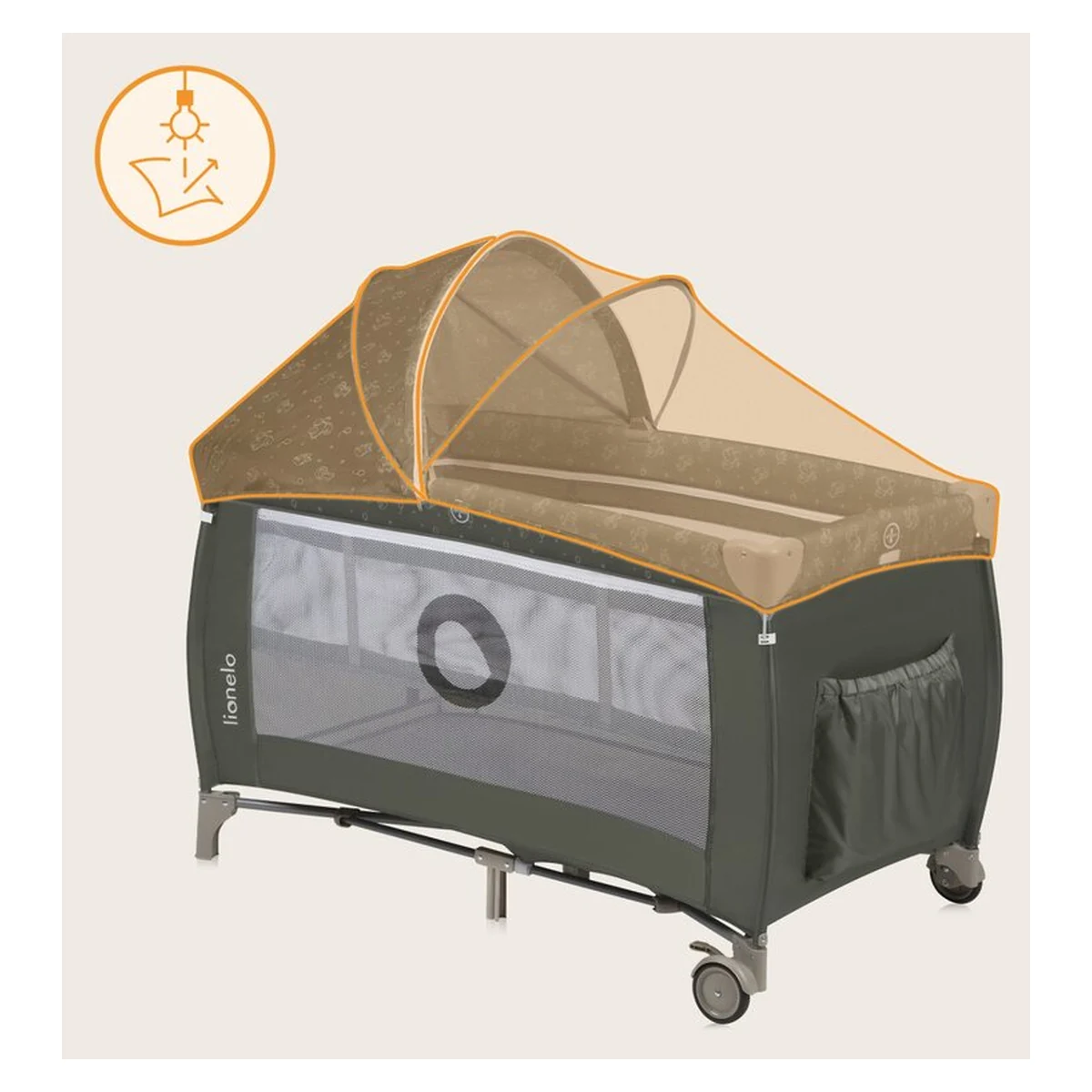 Patut pliant Lionelo Sven Plus Beige Olive 120x60 cm [13]