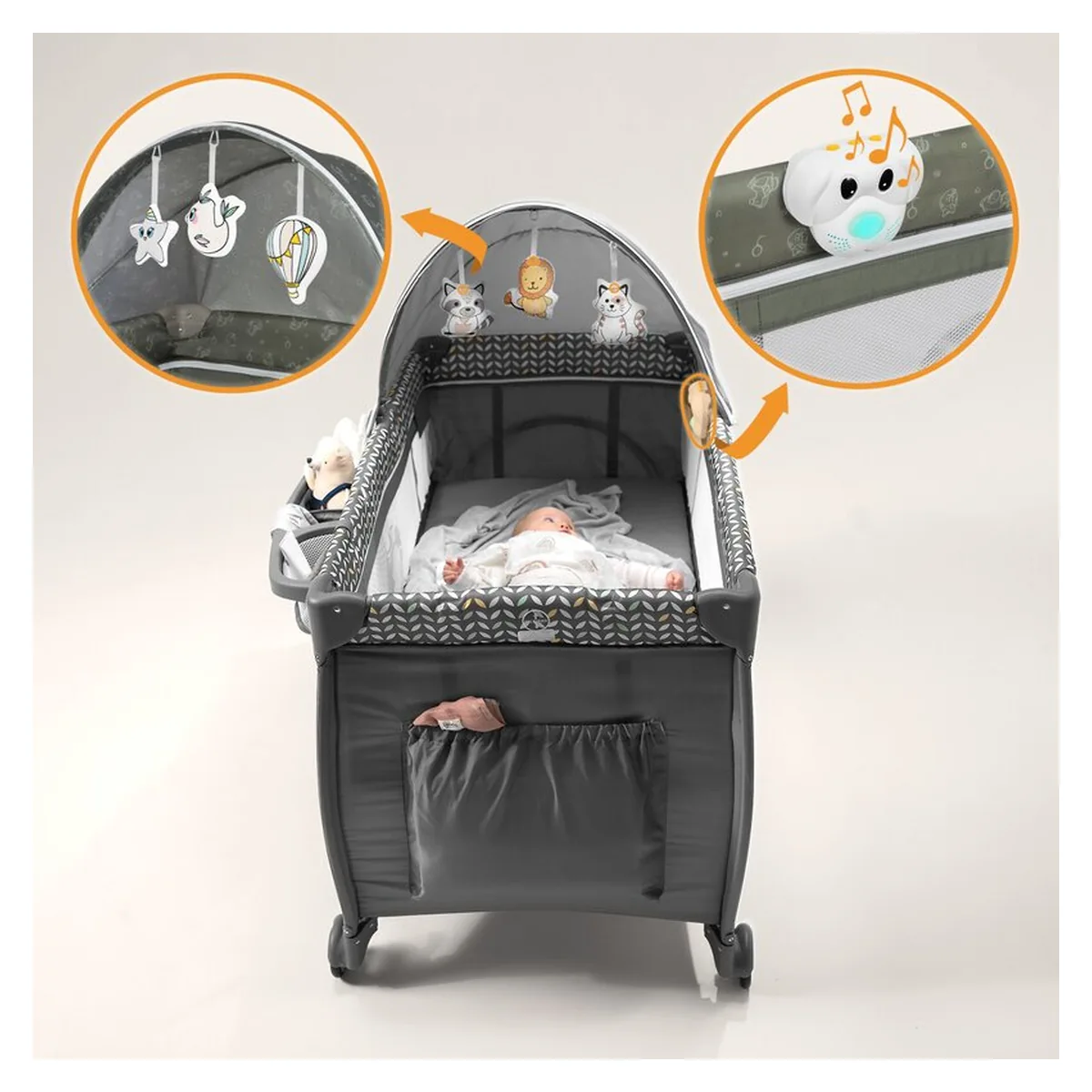 Patut pliant Lionelo Sven Plus Beige Olive 120x60 cm [15]