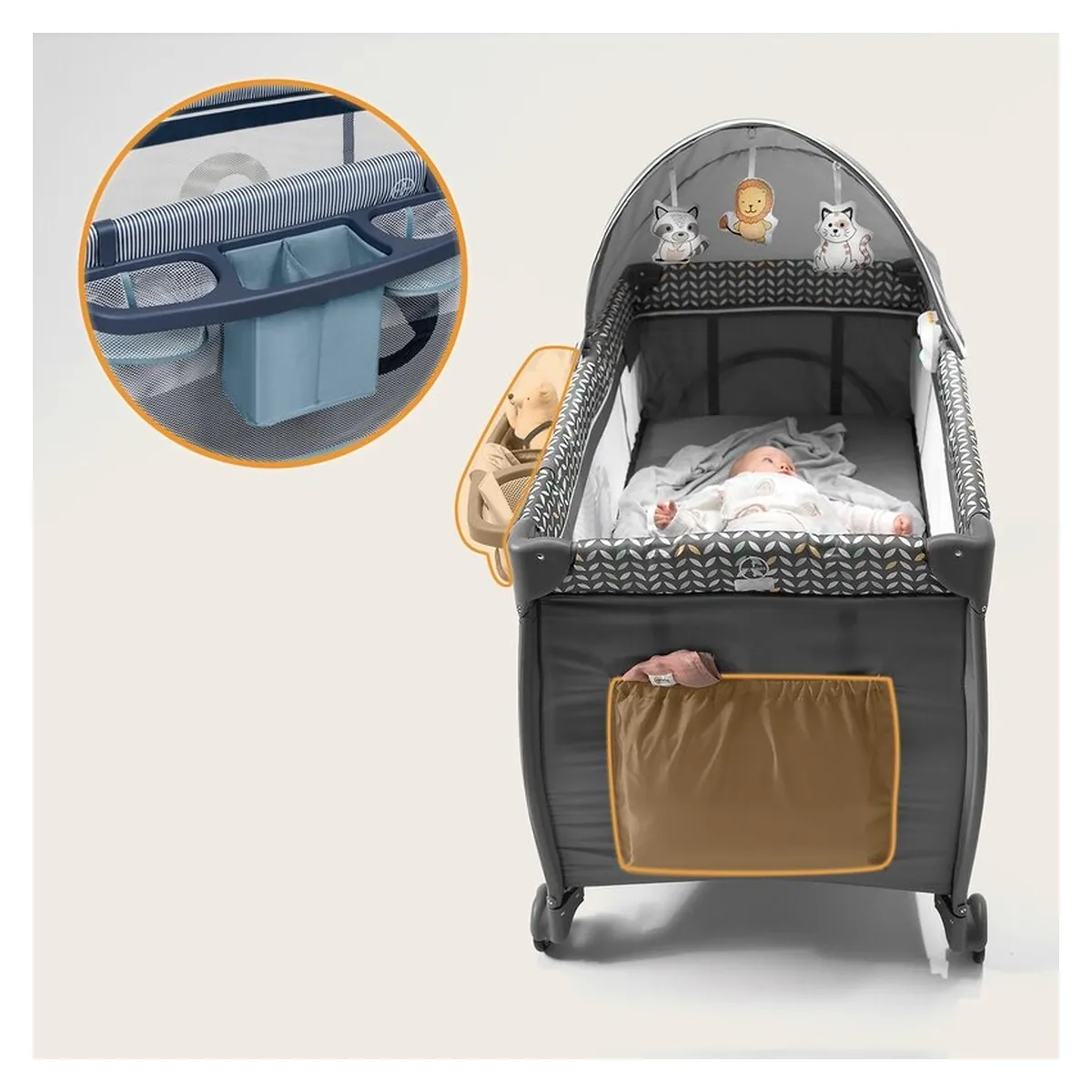 Patut pliant Lionelo Sven Plus Blue Navy 120x60 cm [14]