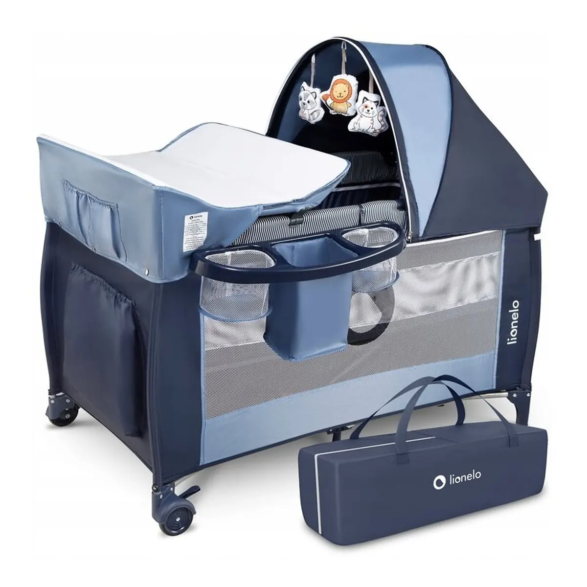 Patut pliant Lionelo Sven Plus Blue Navy 120x60 cm [8]