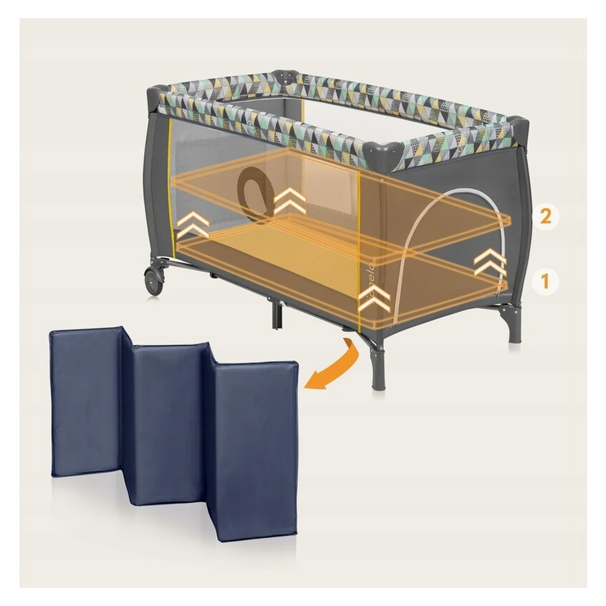 Patut pliant Lionelo Sven Plus Blue Navy 120x60 cm [18]