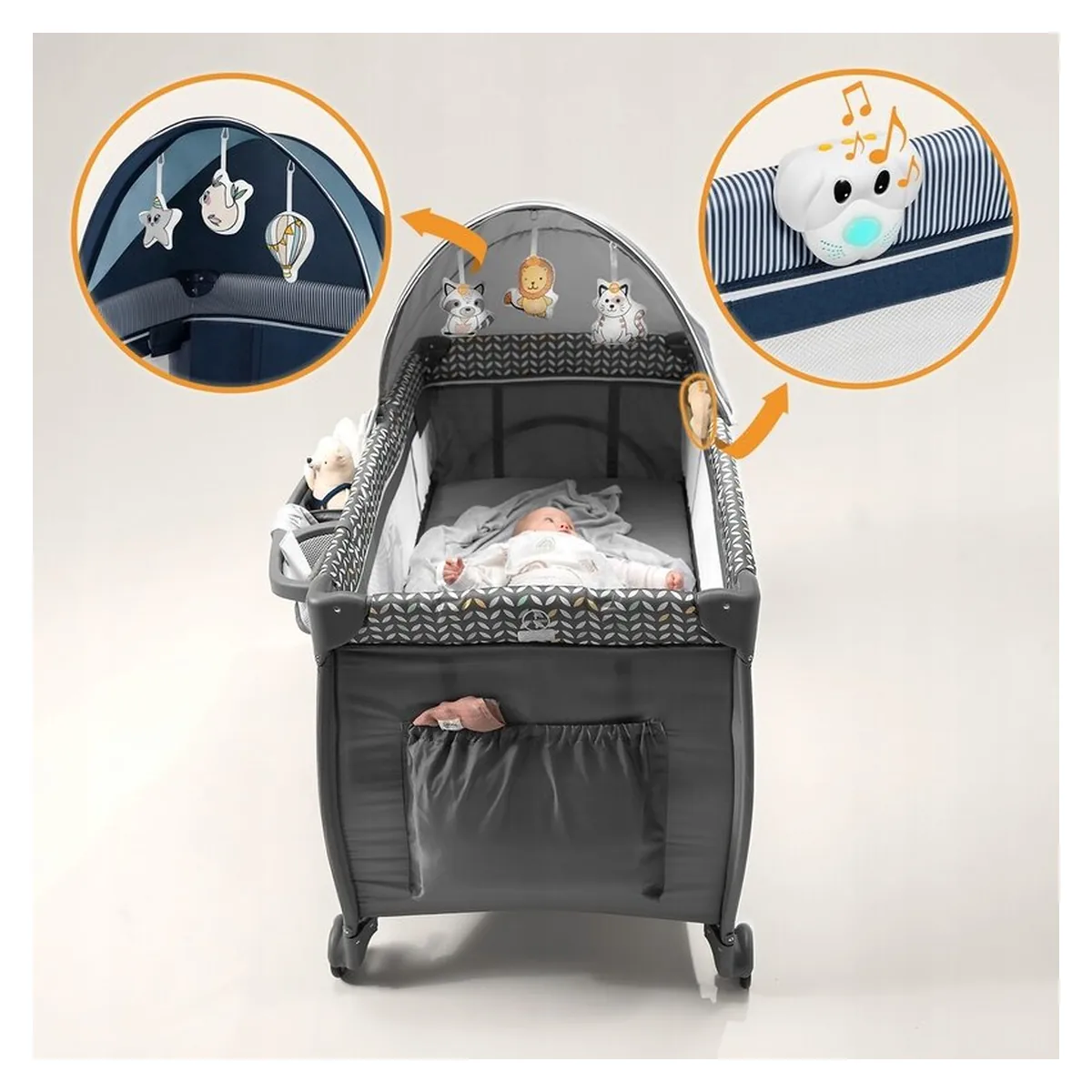 Patut pliant Lionelo Sven Plus Blue Navy 120x60 cm [13]