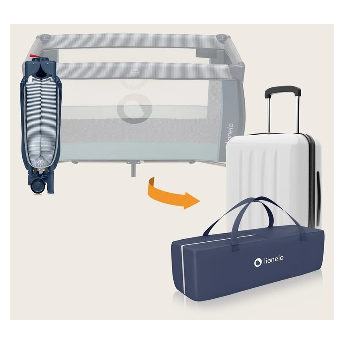 Patut pliant Lionelo Sven Plus Blue Navy 120x60 cm [25]