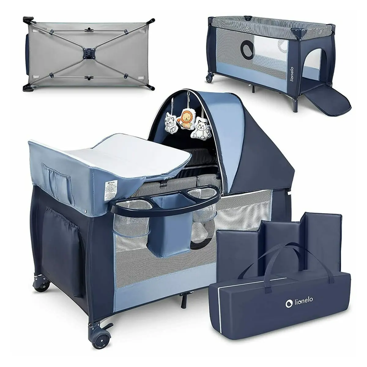 Patut pliant Lionelo Sven Plus Blue Navy 120x60 cm [7]