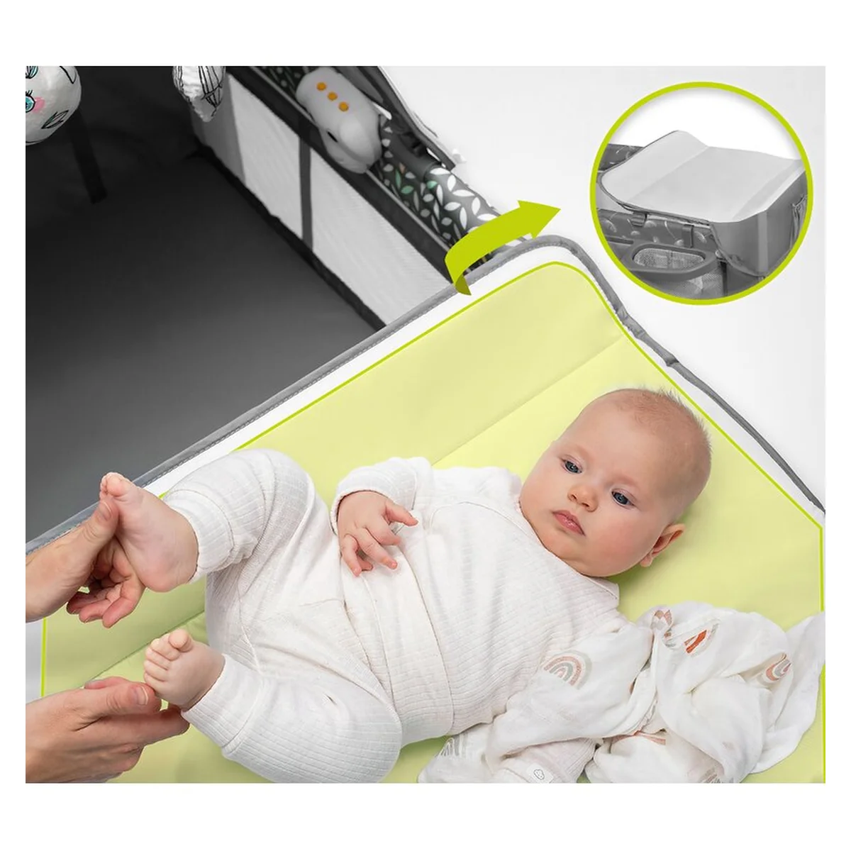 Patut pliant Lionelo Sven Plus Grey Concrete 120x60 cm [32]