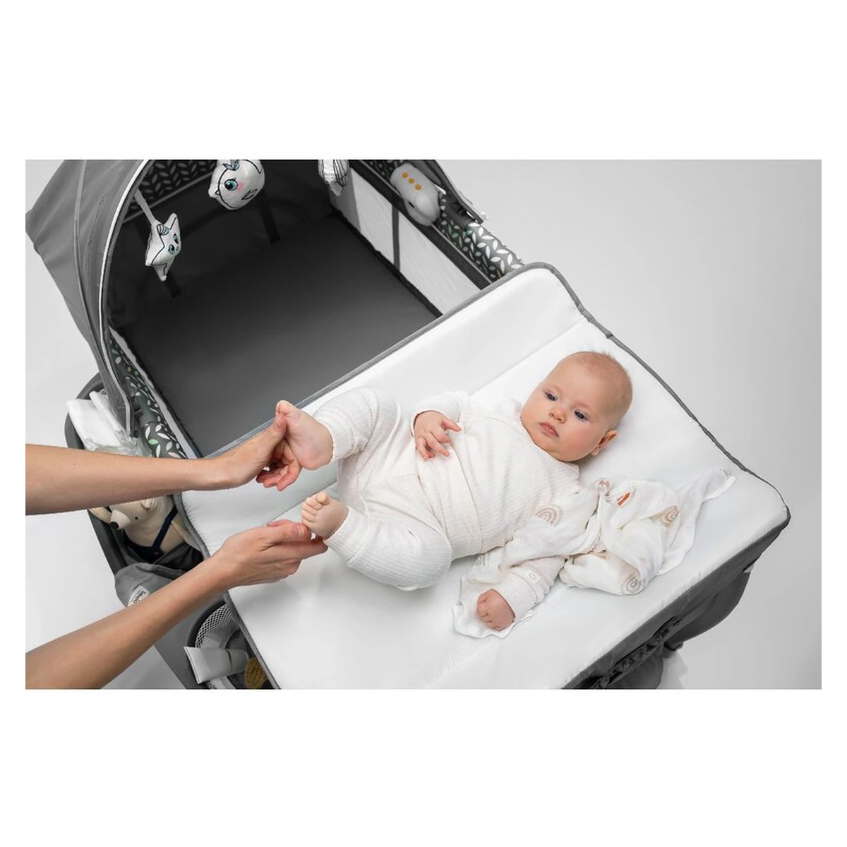 Patut pliant Lionelo Sven Plus Grey Concrete 120x60 cm [37]