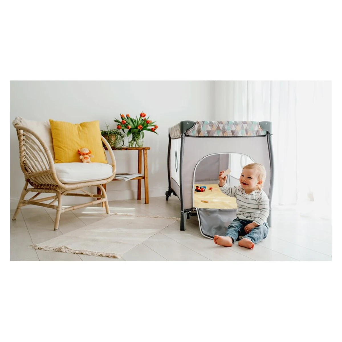 Patut pliant Lionelo Sven Plus Grey Concrete 120x60 cm [43]