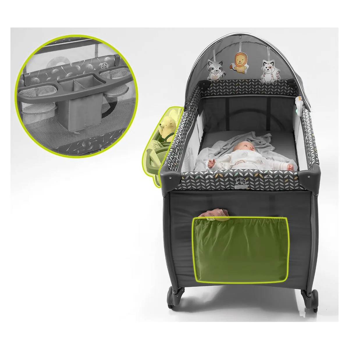 Patut pliant Lionelo Sven Plus Grey Concrete 120x60 cm [34]