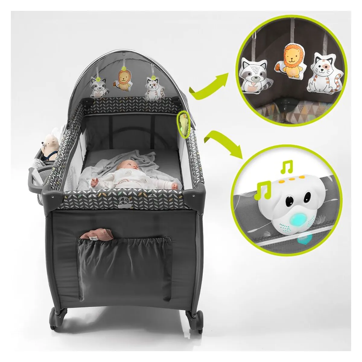 Patut pliant Lionelo Sven Plus Grey Concrete 120x60 cm [31]