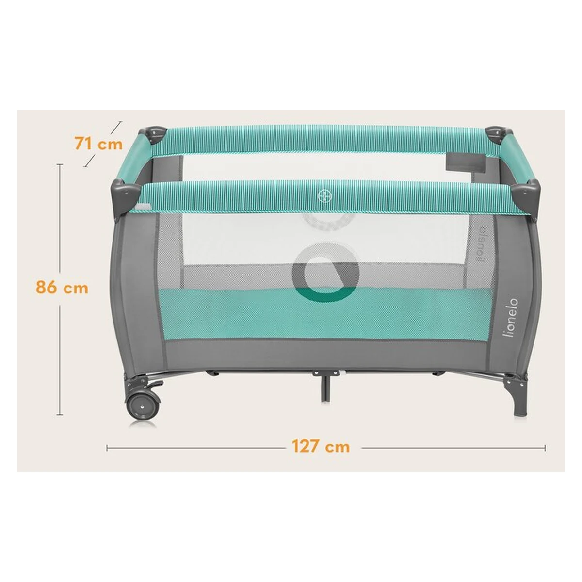 Patut pliant Lionelo Sven Plus Turqoise/Grey 120x60 cm [24]